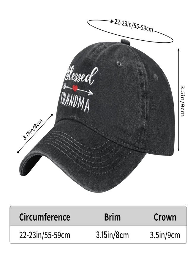 AIMASTZ Blessed Grandma Embroidered Baseball Cap Vintage Washed Adjustable Cowboy Hat Gifts for Grandma Women,Black - Image 4